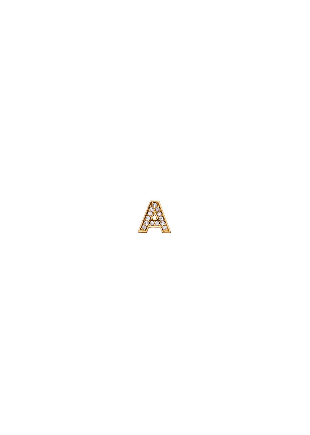 Charm lettera in zirconi a — Oro