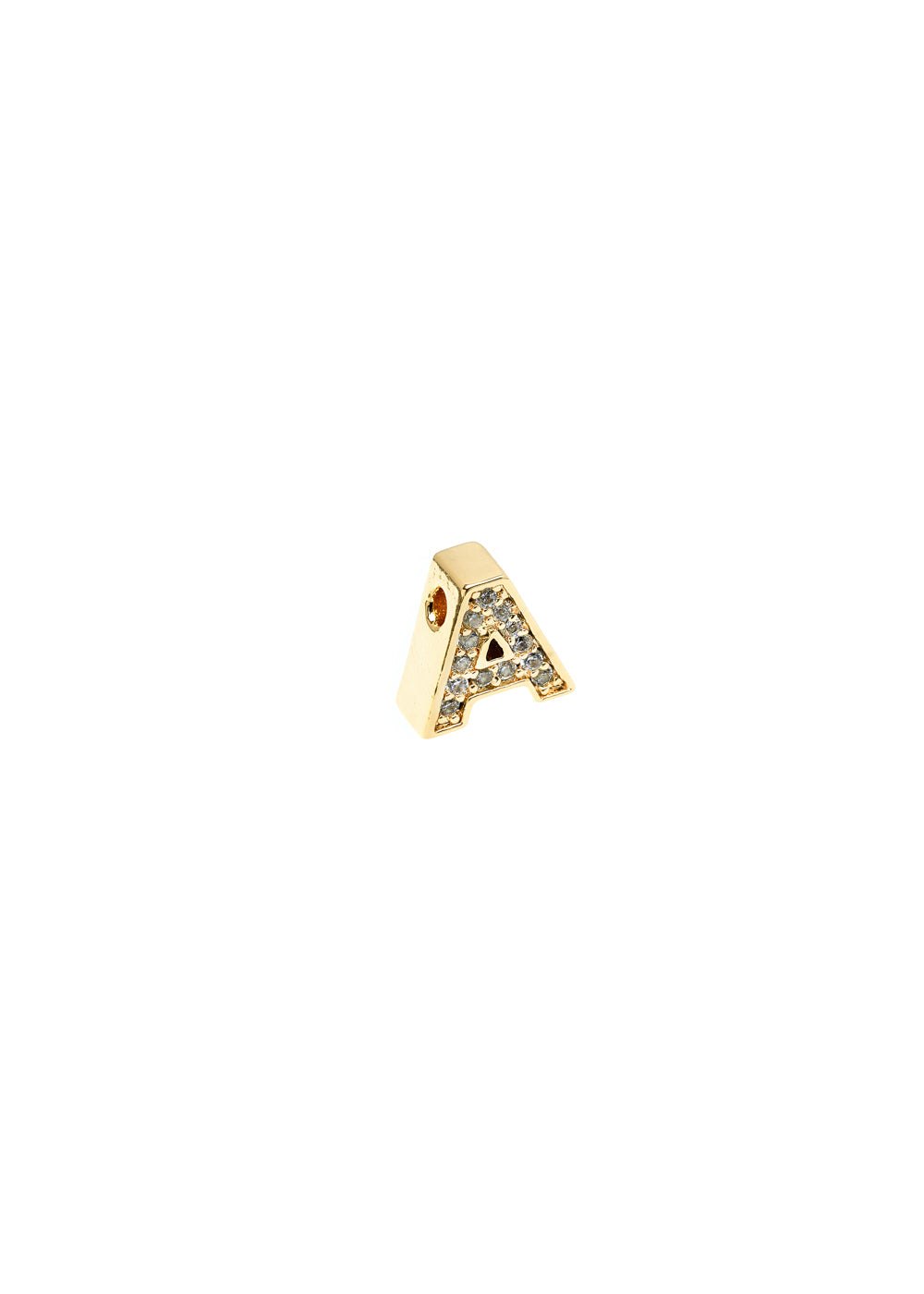 Charm lettera in zirconi a — Oro, foto 2
