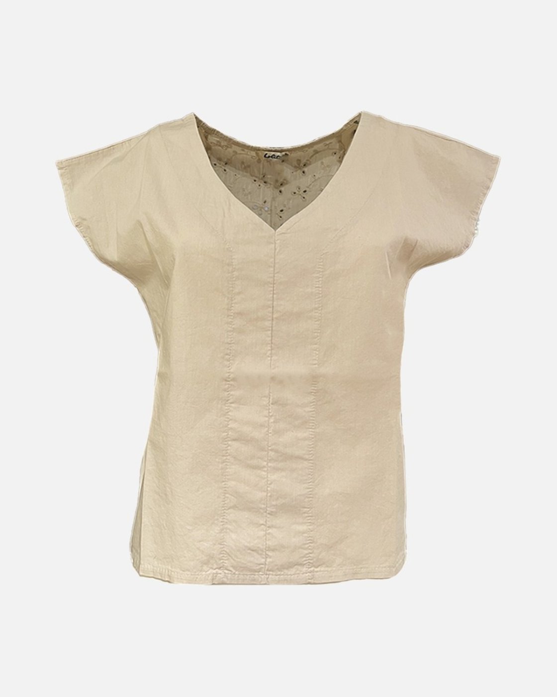 Blusa smanicata con ricamo
