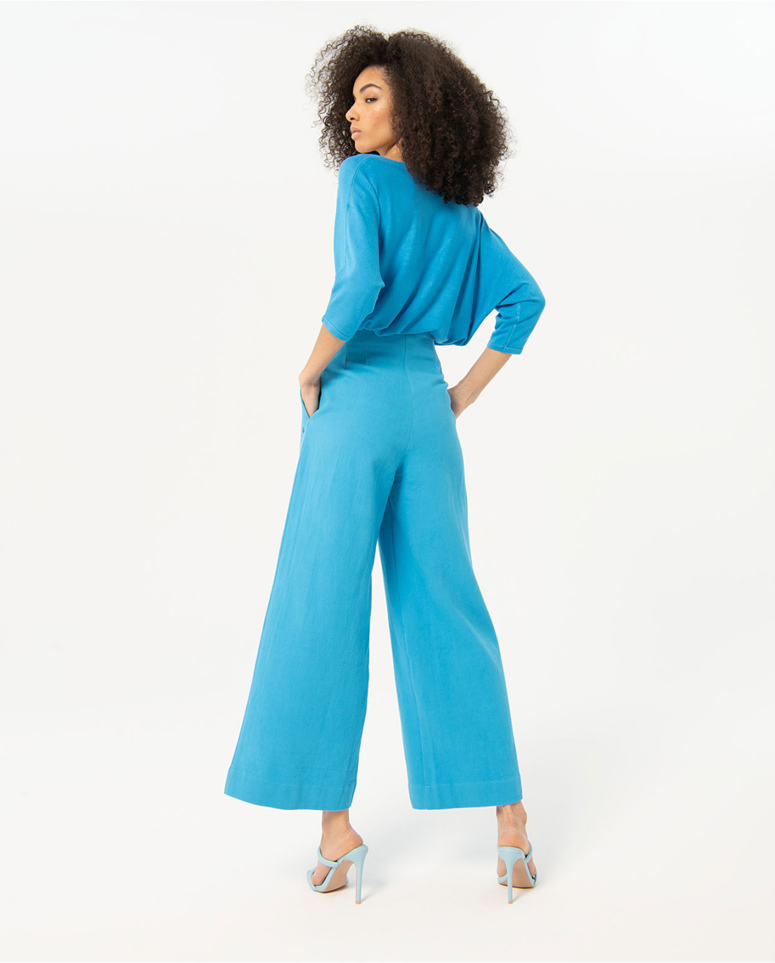Pantaloni larghi — Bianco, foto 4