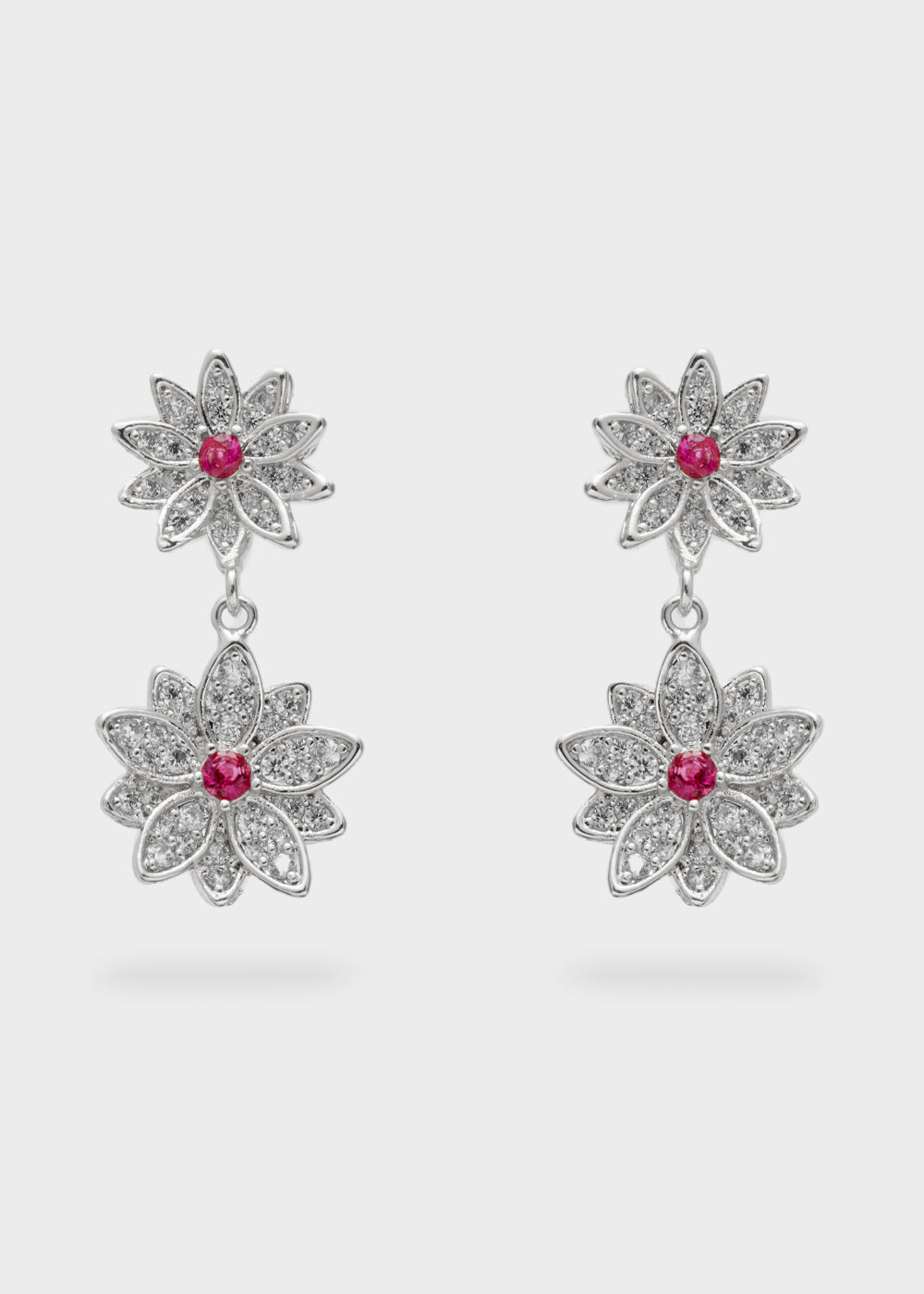 Orecchini argento fiori e pietre — Argento, foto 2