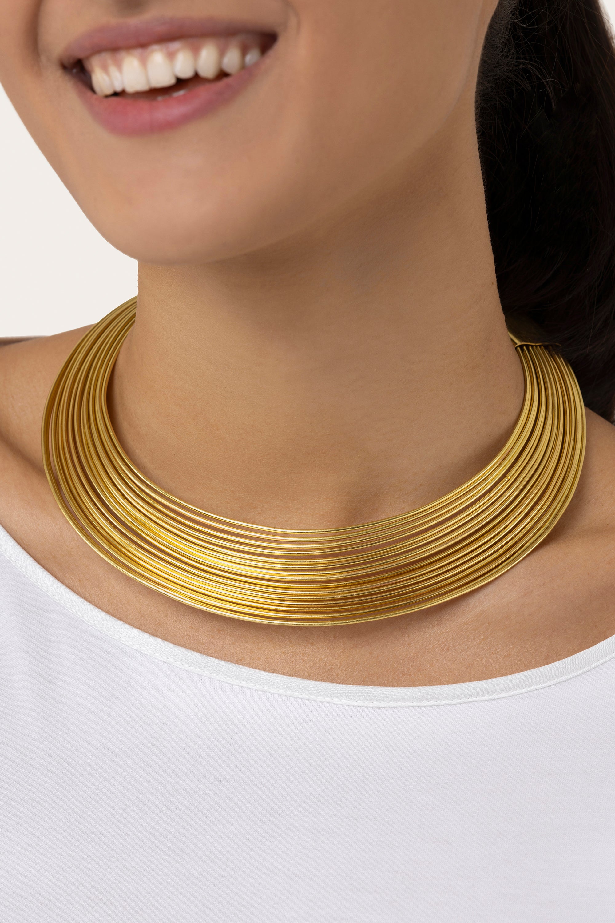 Collana rigida multifili — Oro, foto 3