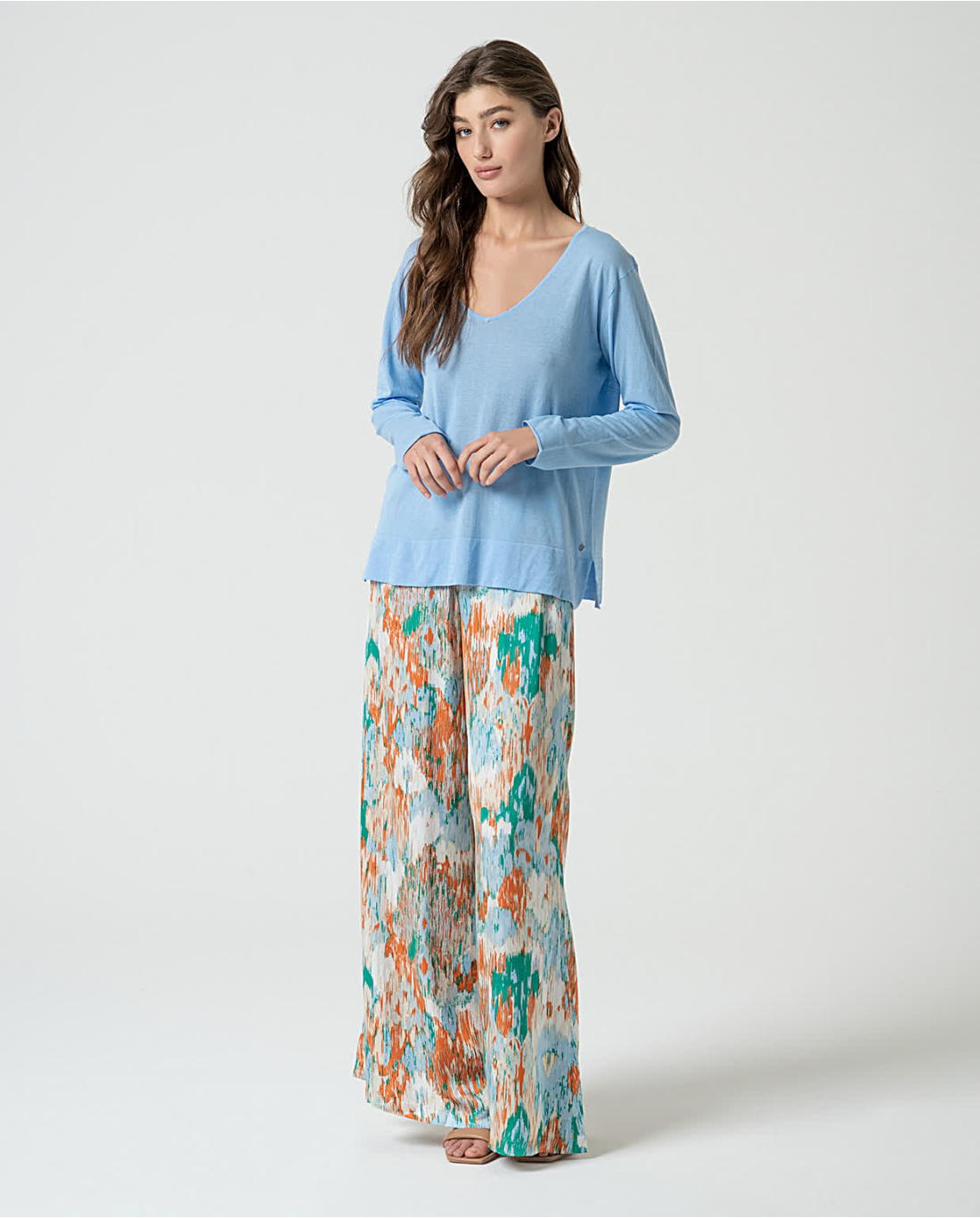 Maglia scollo v — Arancio, foto 4