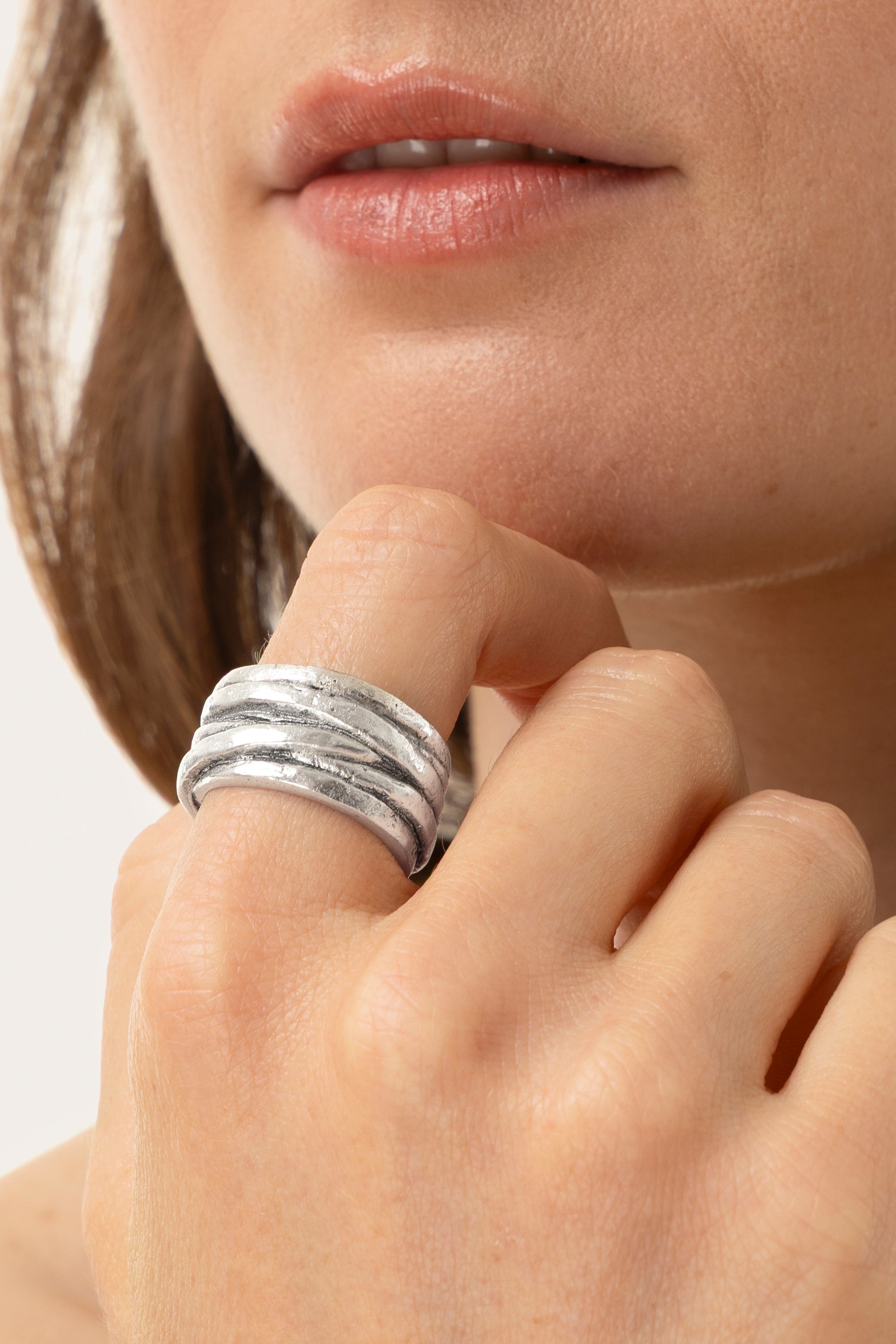 Anello a fascia intreccio — Argento, foto 3
