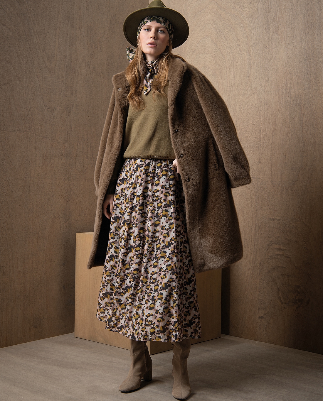 Cappotto pelliccia — Ecru, foto 2