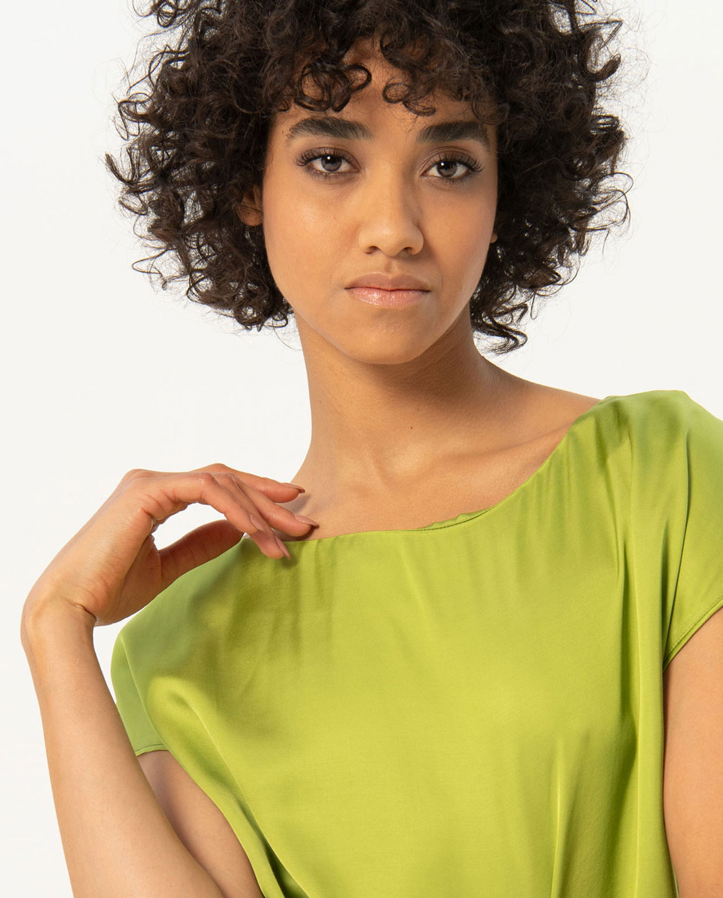 Camicia scollo a barca — Verde, foto 4