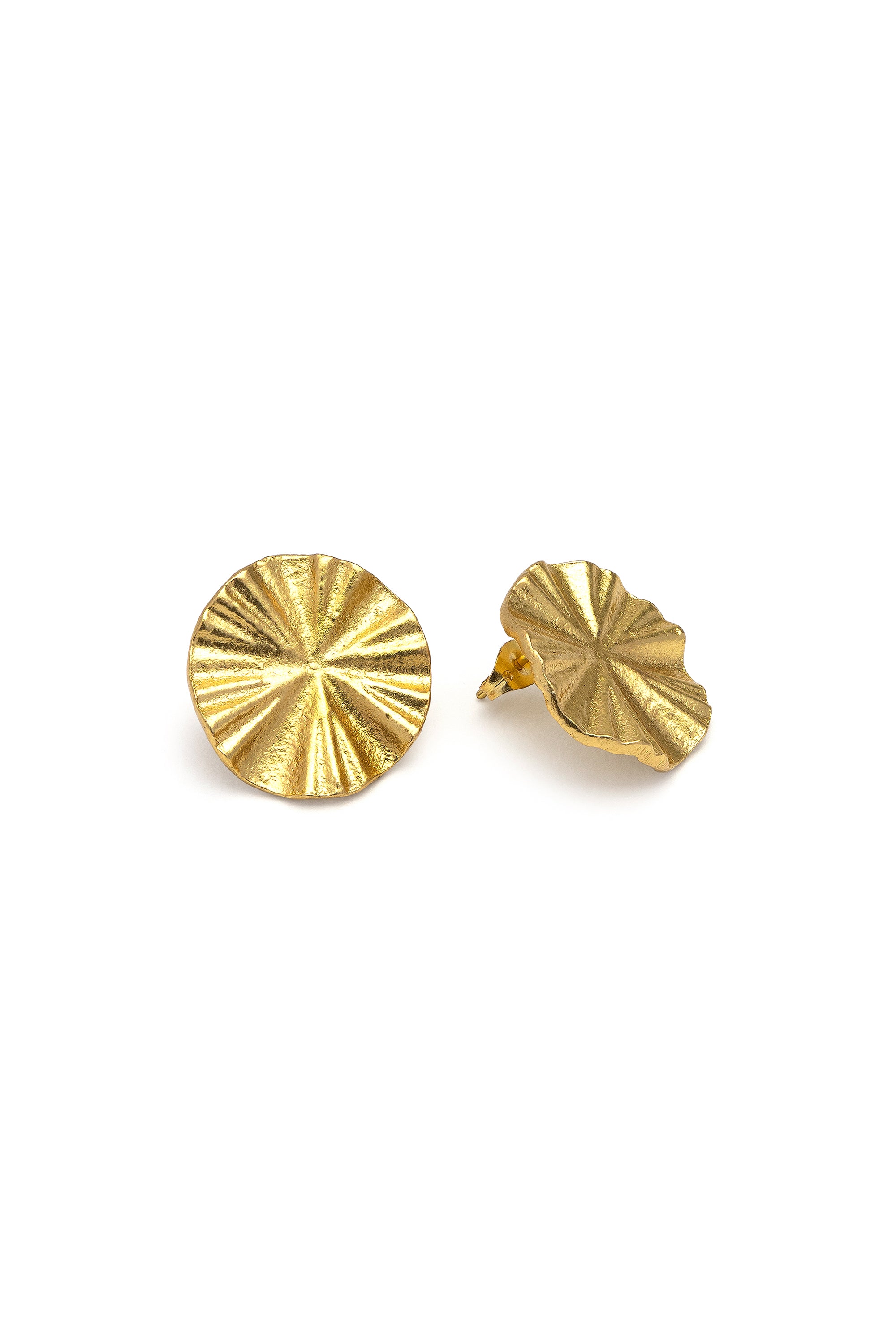 Orecchini tondi ventaglio — Oro