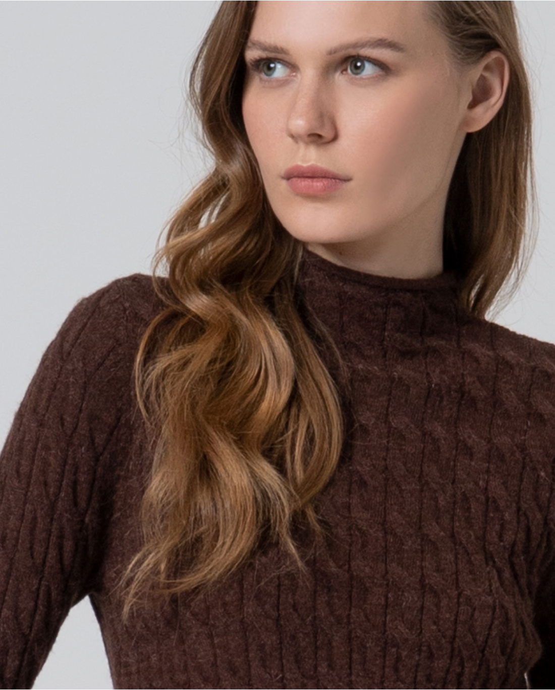 Maglia con trecce — Cioccolato, foto 2