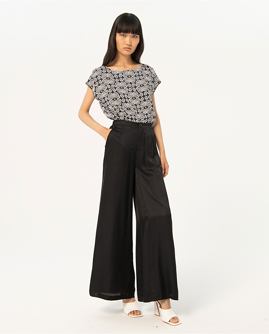 Pantaloni ampi — Nero, foto 5