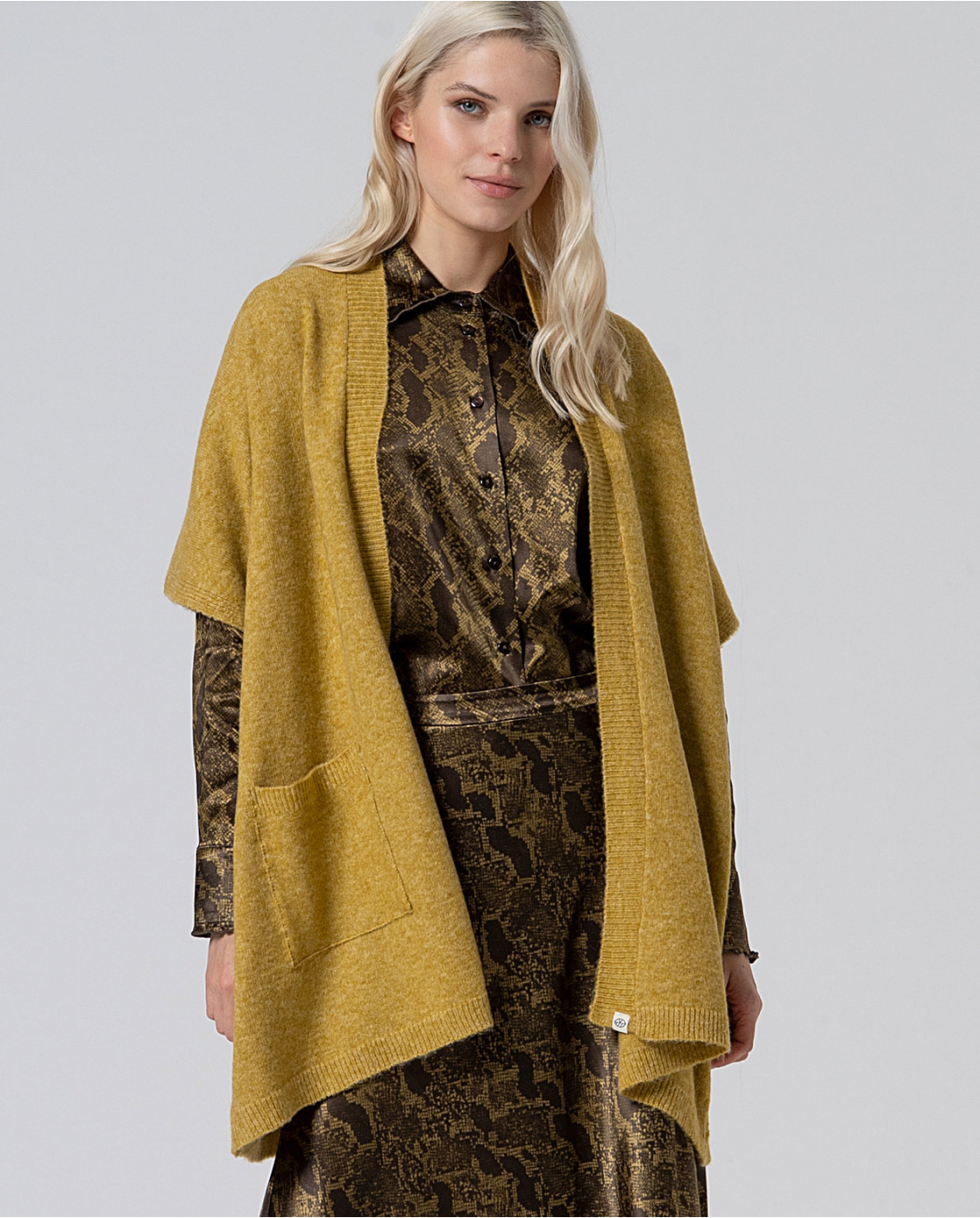 Poncho aperto — Giallo, foto 5