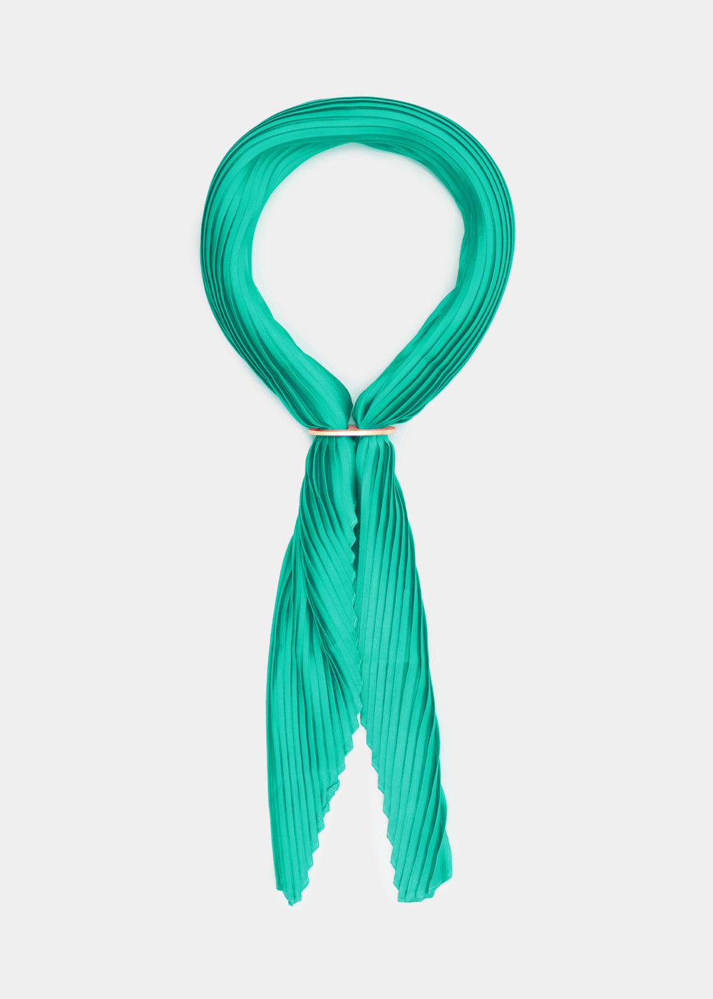 Foulard plisse con anello — Verde, foto 2