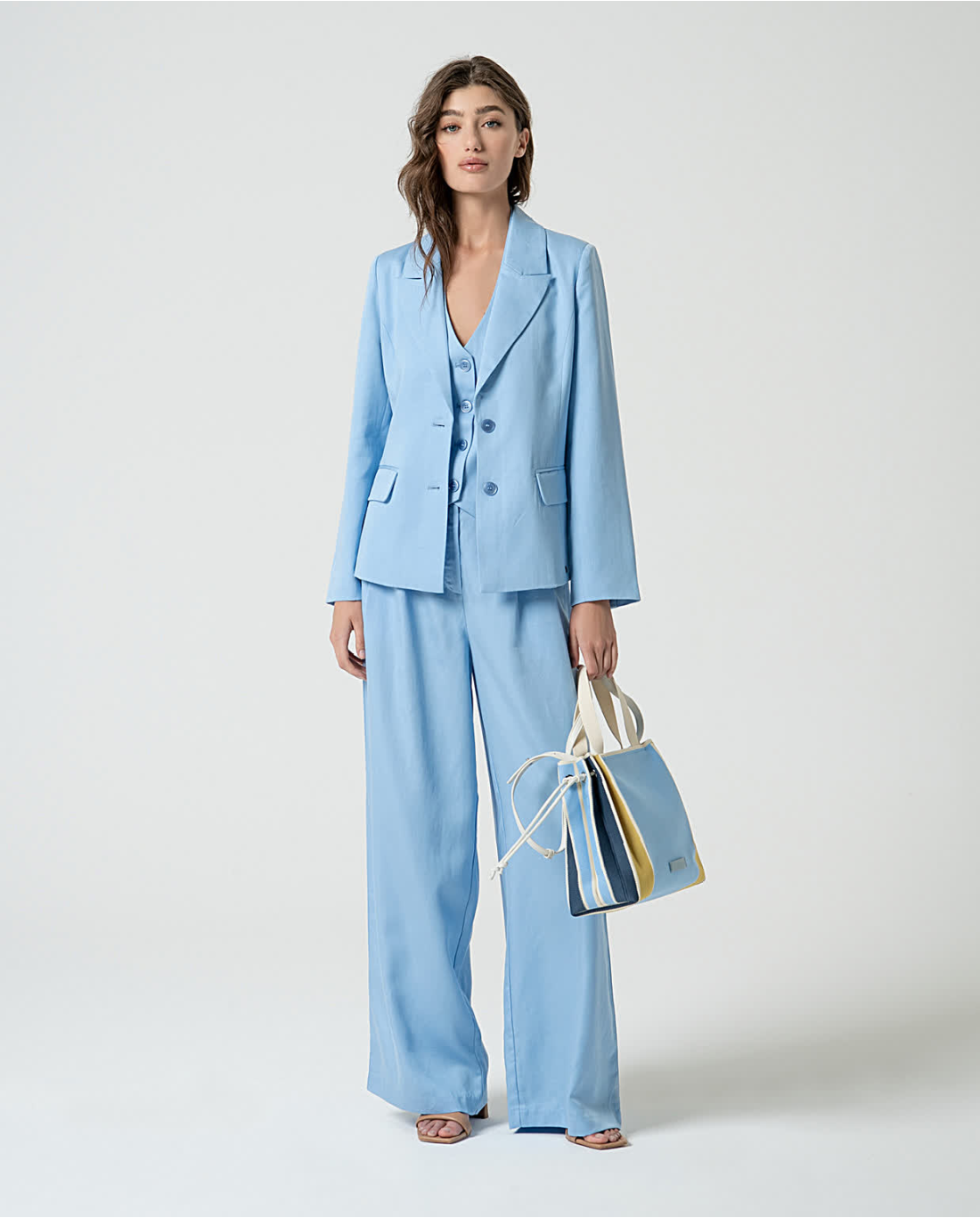 Blazer con bottoni — Bianco, foto 8