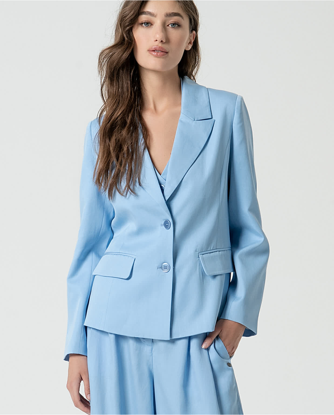 Blazer con bottoni — Bianco, foto 5