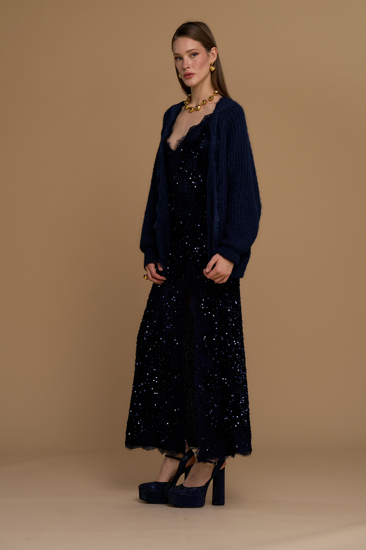 Cardigan pizzo paillettes