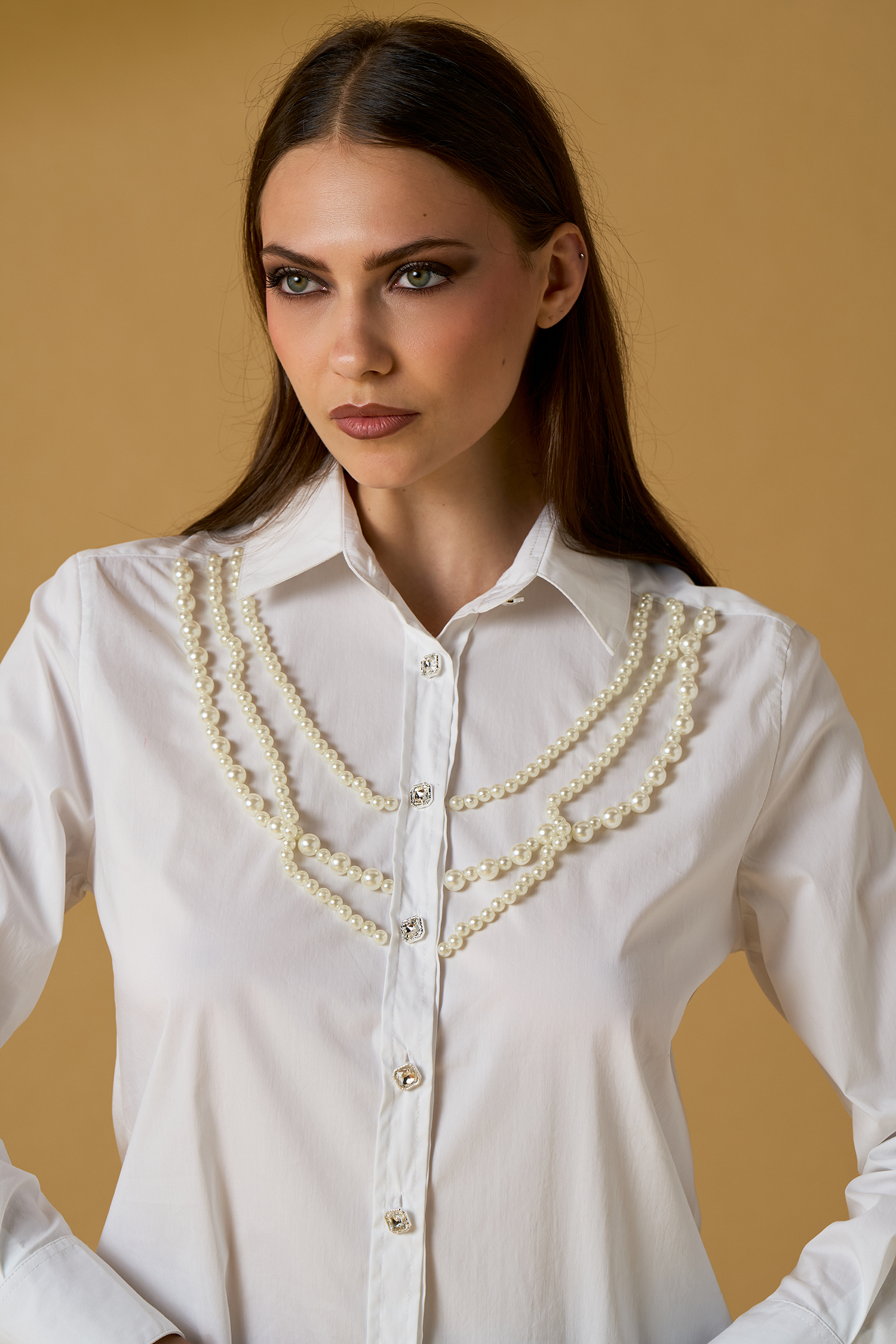 Camicia perle — Bianco, foto 3