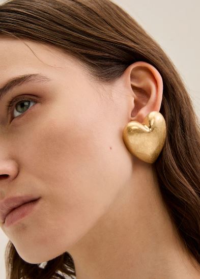 Orecchini oversize cuore — Oro