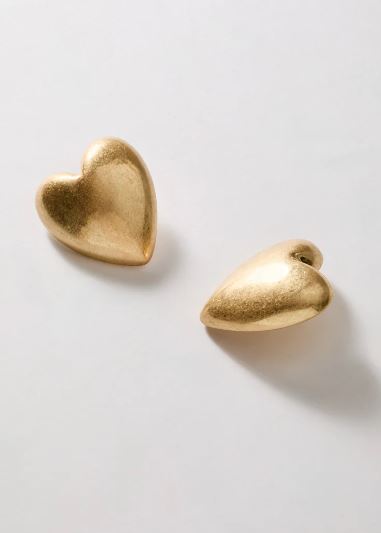 Orecchini oversize cuore — Oro, foto 2