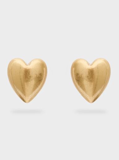 Orecchini oversize cuore — Oro, foto 3