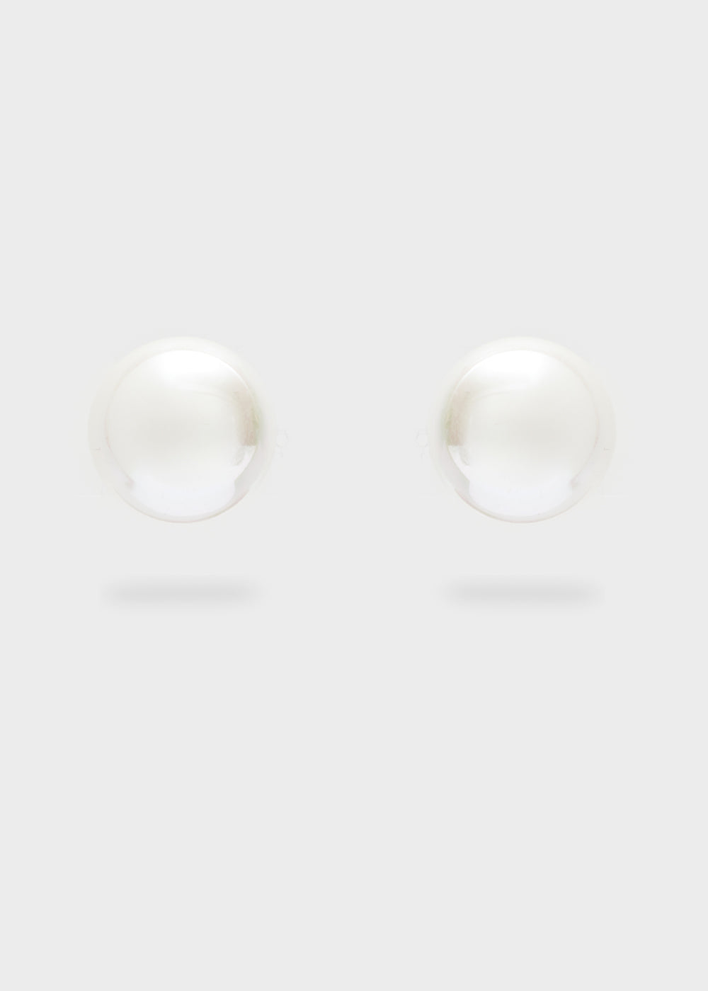 Orecchini a lobo sfera bianco perlato — Bianco, foto 2