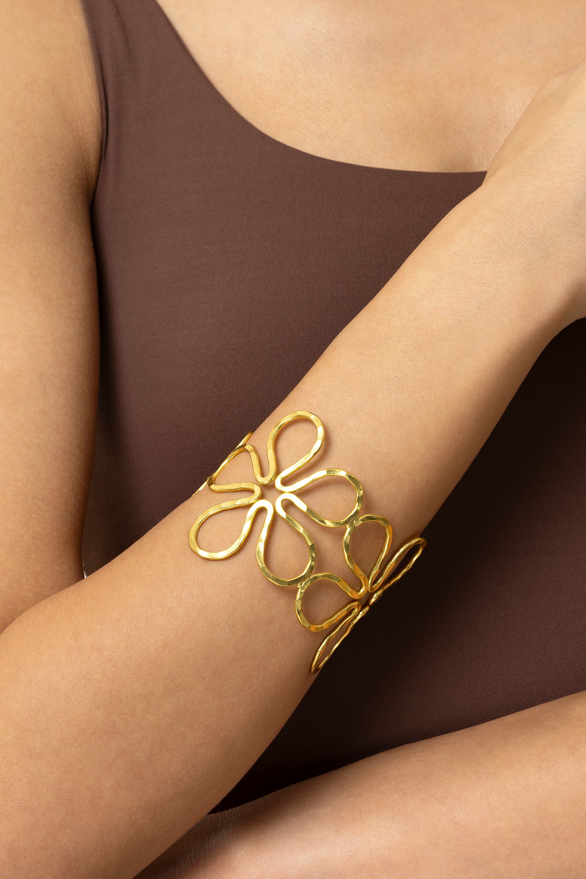 Bacciale fascia fiori — Oro, foto 3