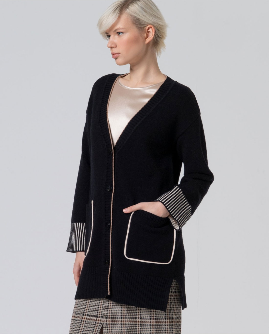 Cardigan tasche — Verde