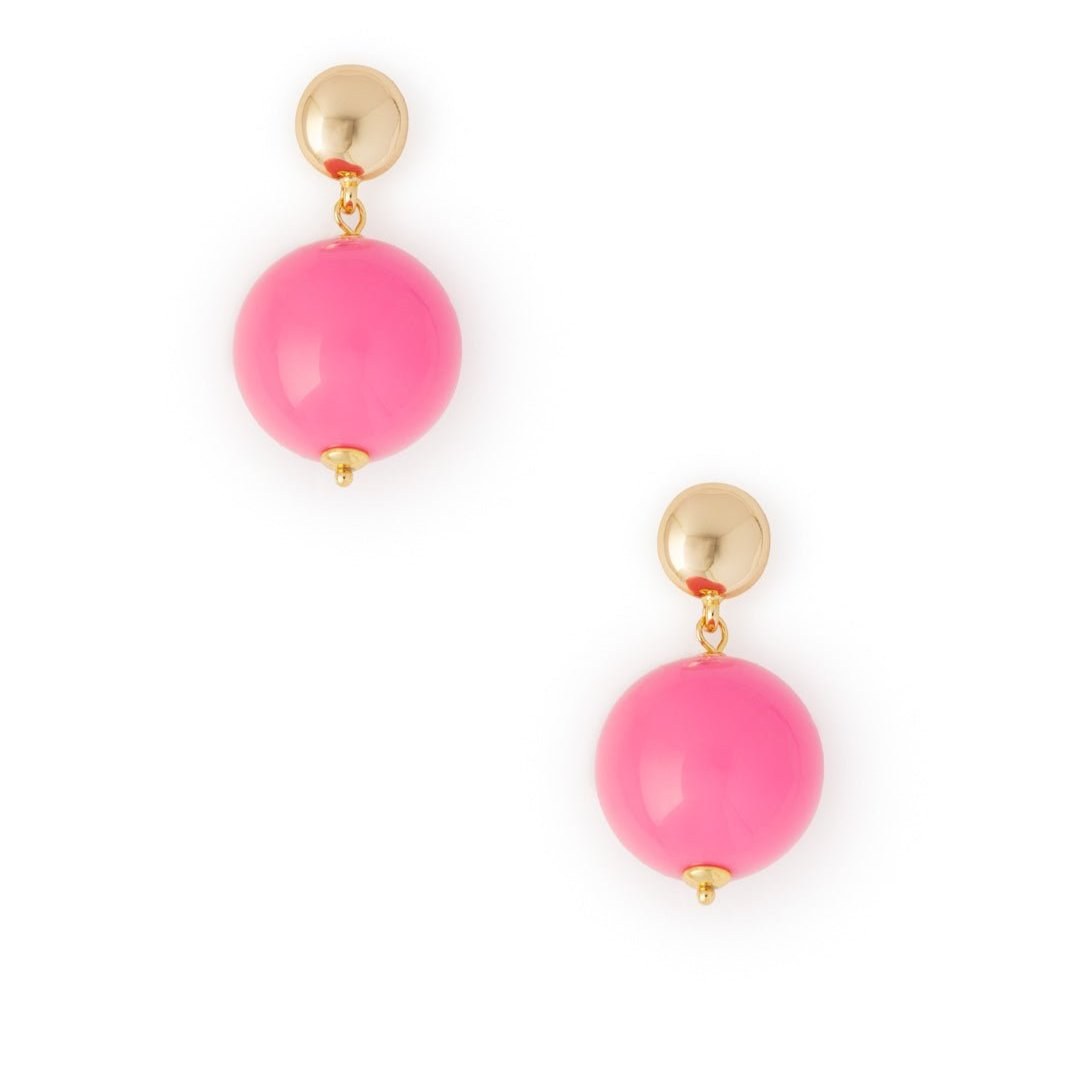 Orecchini pendenti balls rosa — Rosa