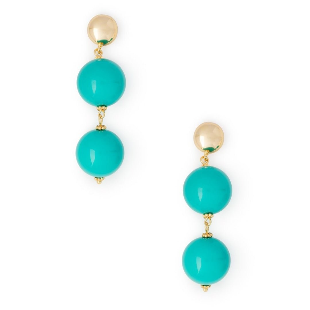 Orecchini balls pendenti verde — Verde