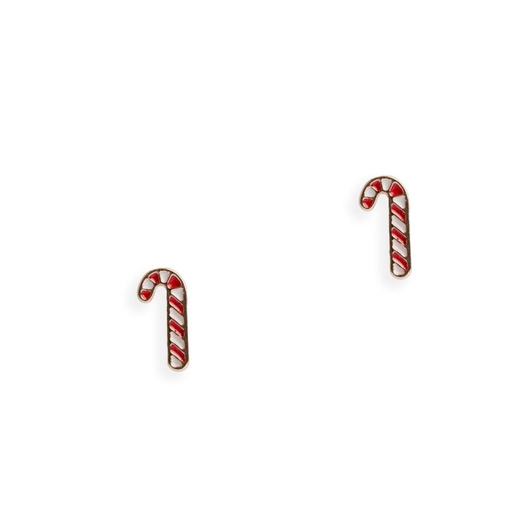 Orecchini metallo con batoncino natale — Oro