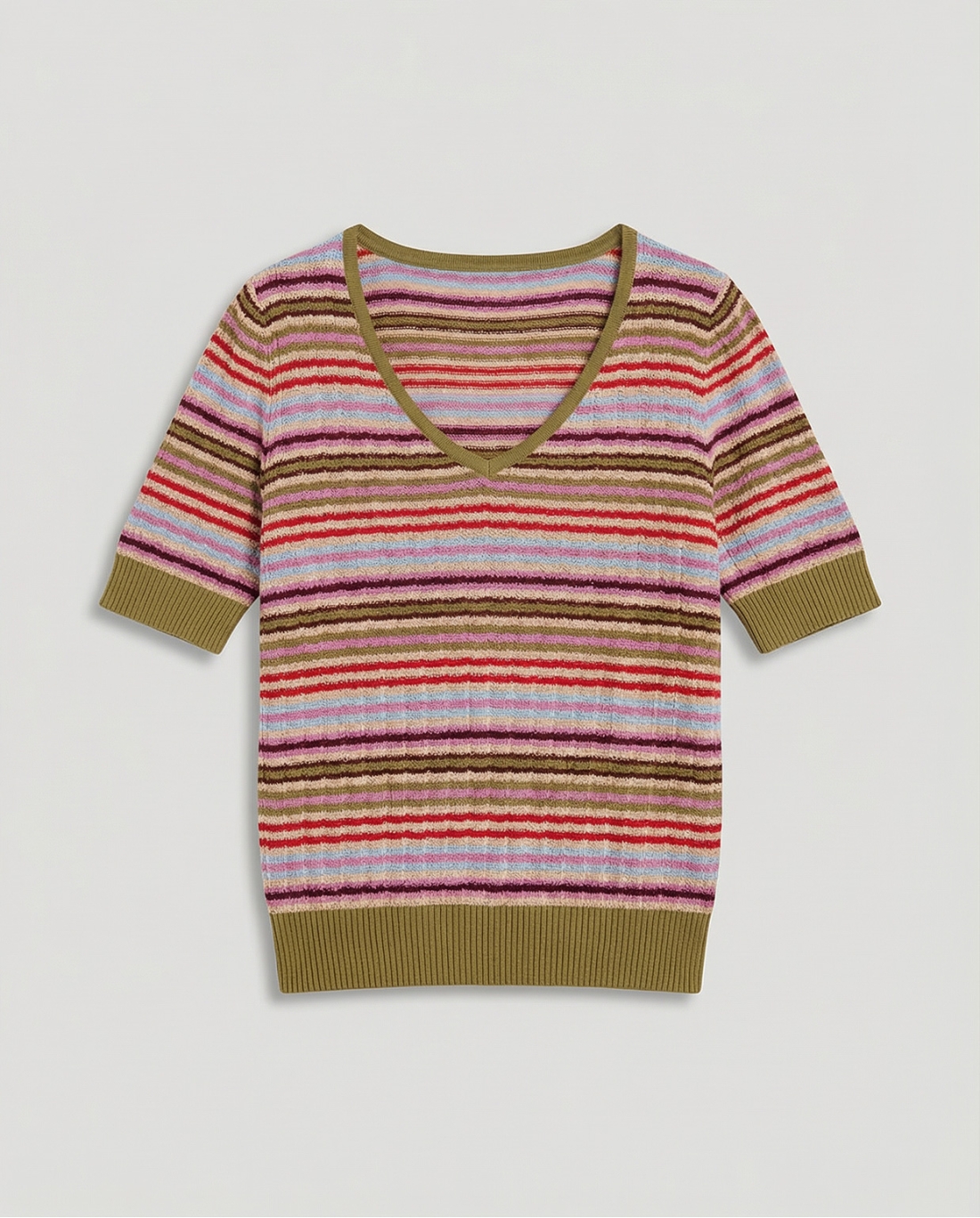 Maglia scollo a v — Rosa, foto 2
