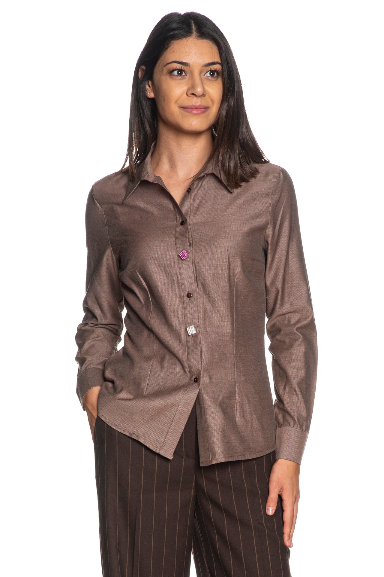 Camicia cn strass bottoni