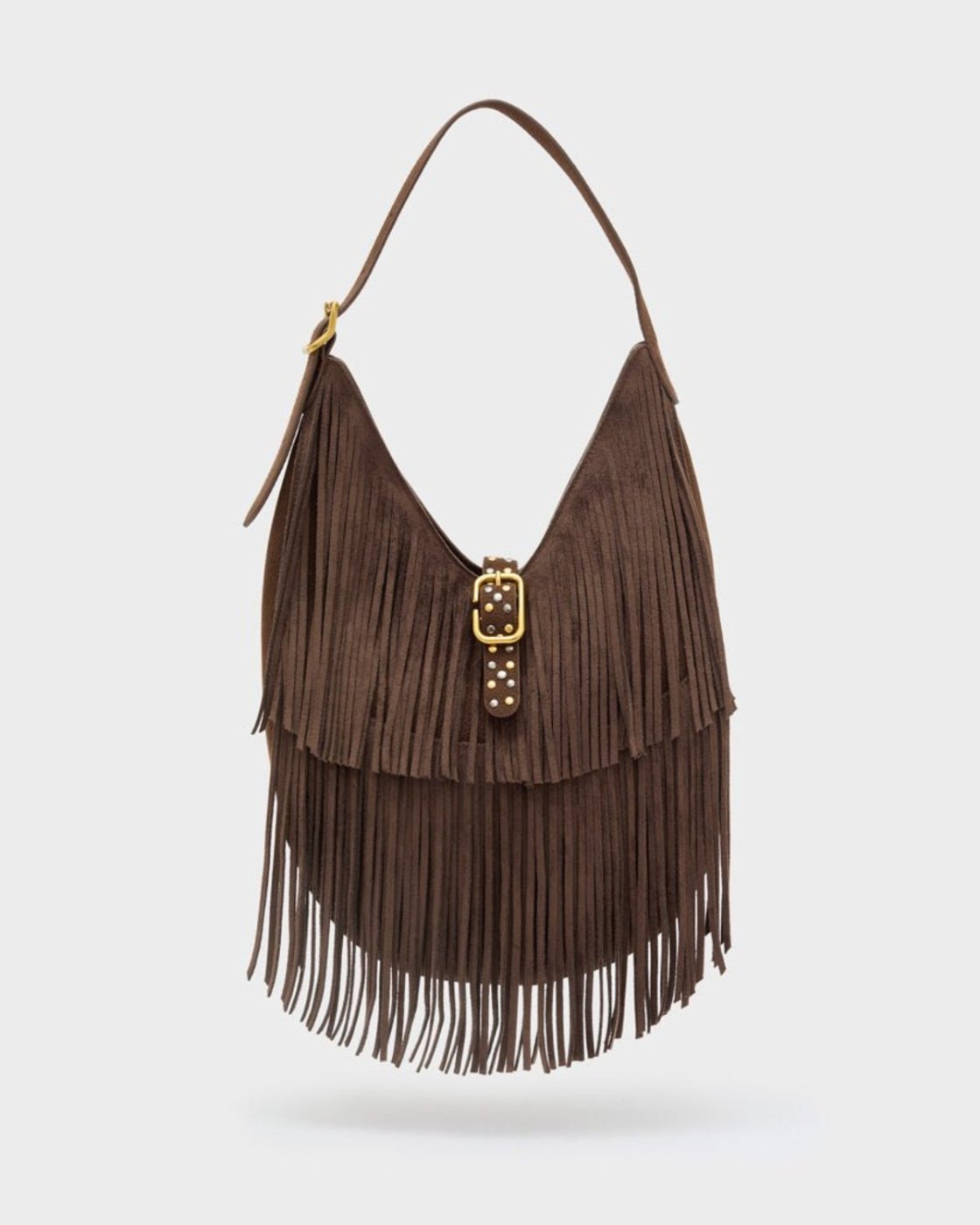 Borsa a spalla con frange